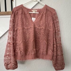 Lucky Brand Women's Dusty Pink Lace Bra